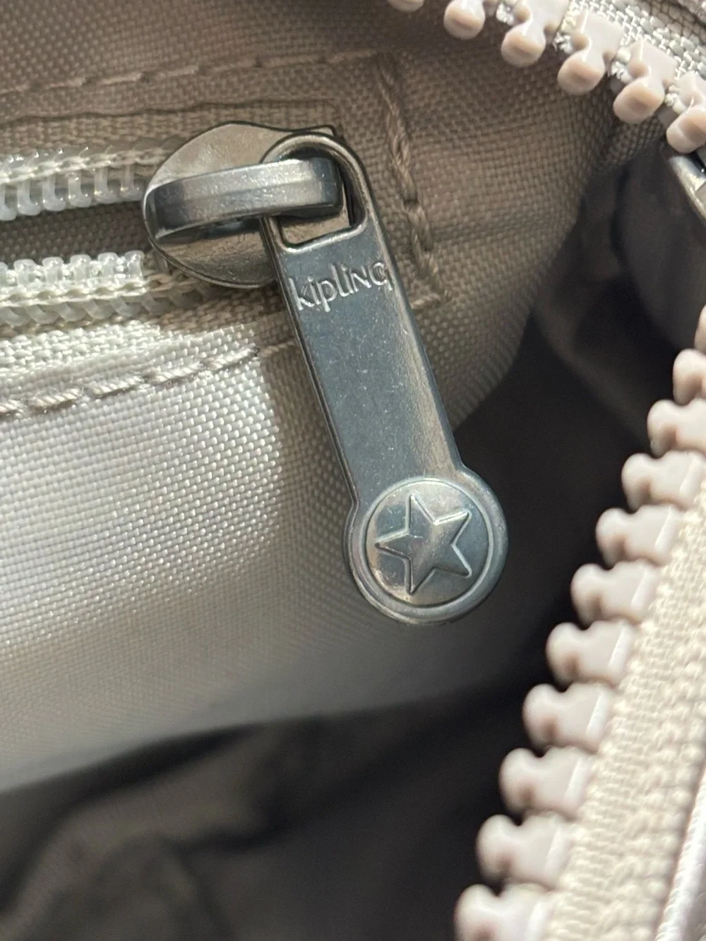Kipling Silver-Gray Compact Crossbody Messenger